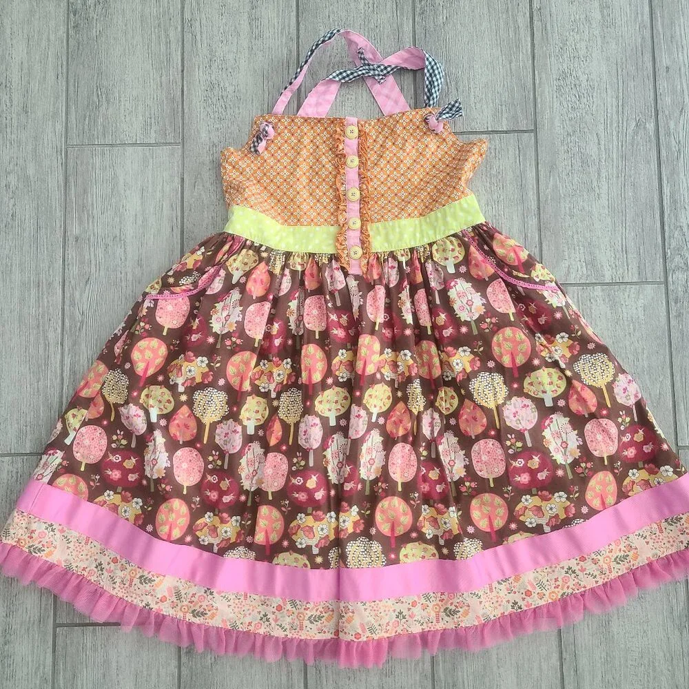 Matilda Jane Girls Multicolor Patchwork Halter Dress Size 12
